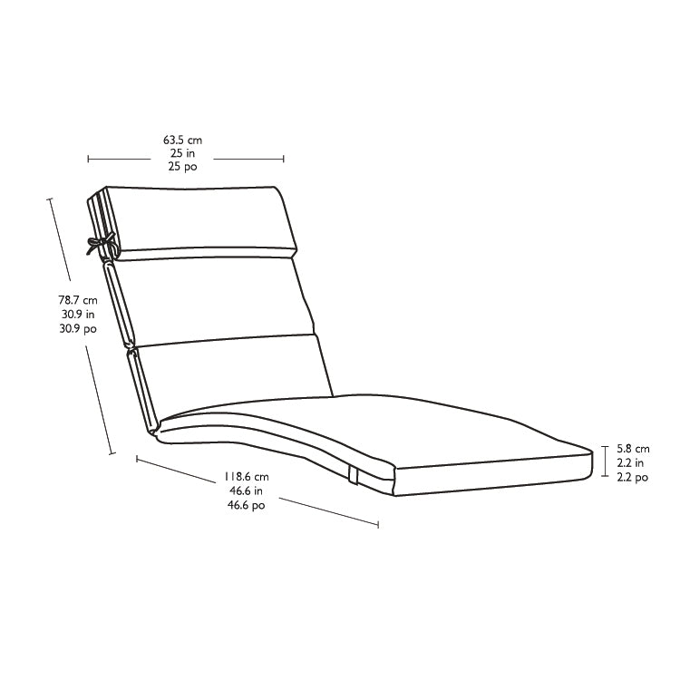 Peak Season Outdoor Chaise Cushion, 2-pack Blue
