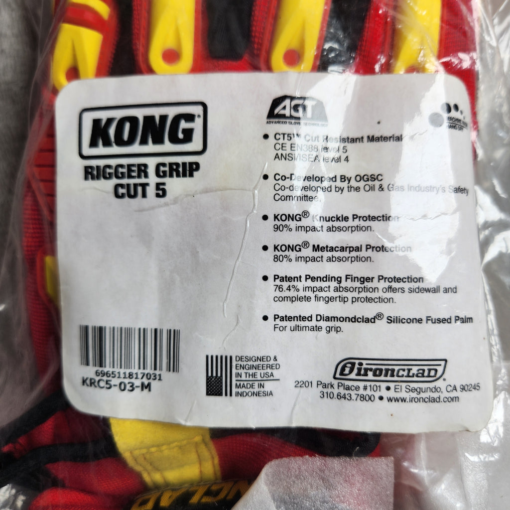 Ironclad KONG Rigger Grip Cut 5 Work Gloves Size Medium