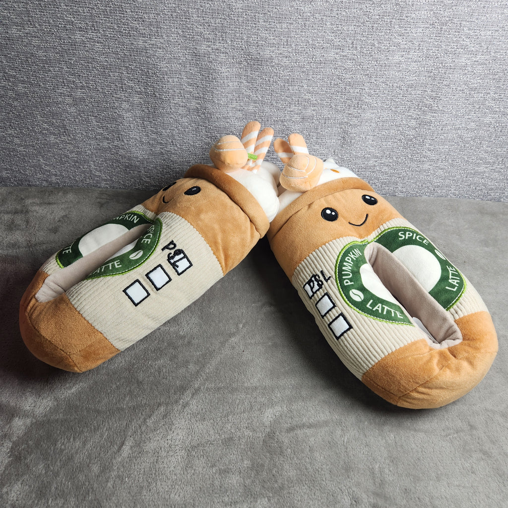 Pumpkin spice latte Slippers Size 9-10