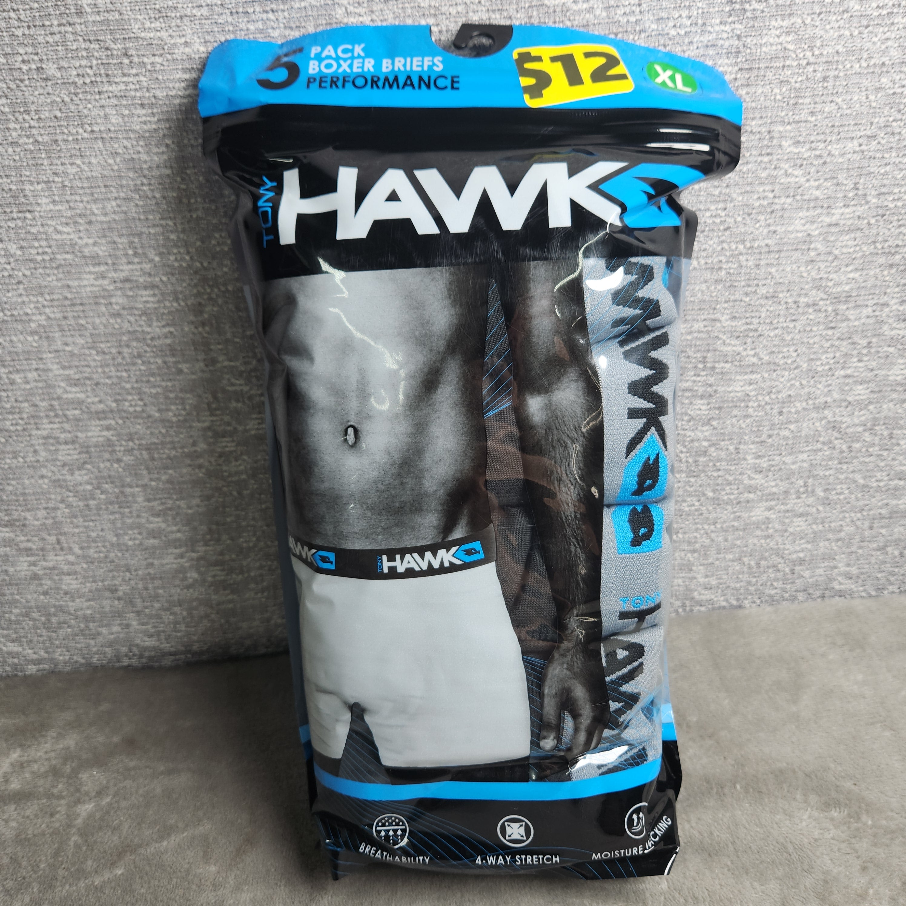 Hawk Men's 5 Pack Boxer Briefs – Size XL