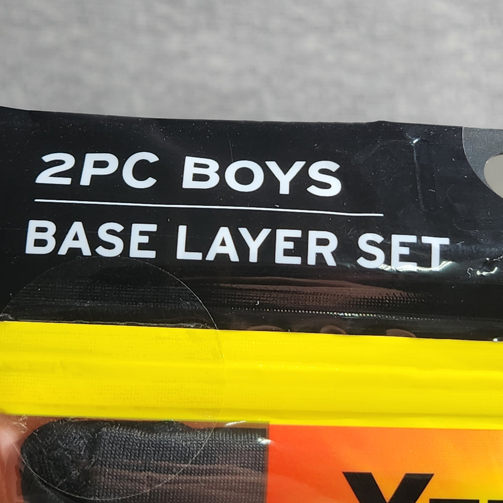 Xtreme Heat Boys Size 12/14 2 Pc Base Layer Set Long Sleeve Top & Bottom Black