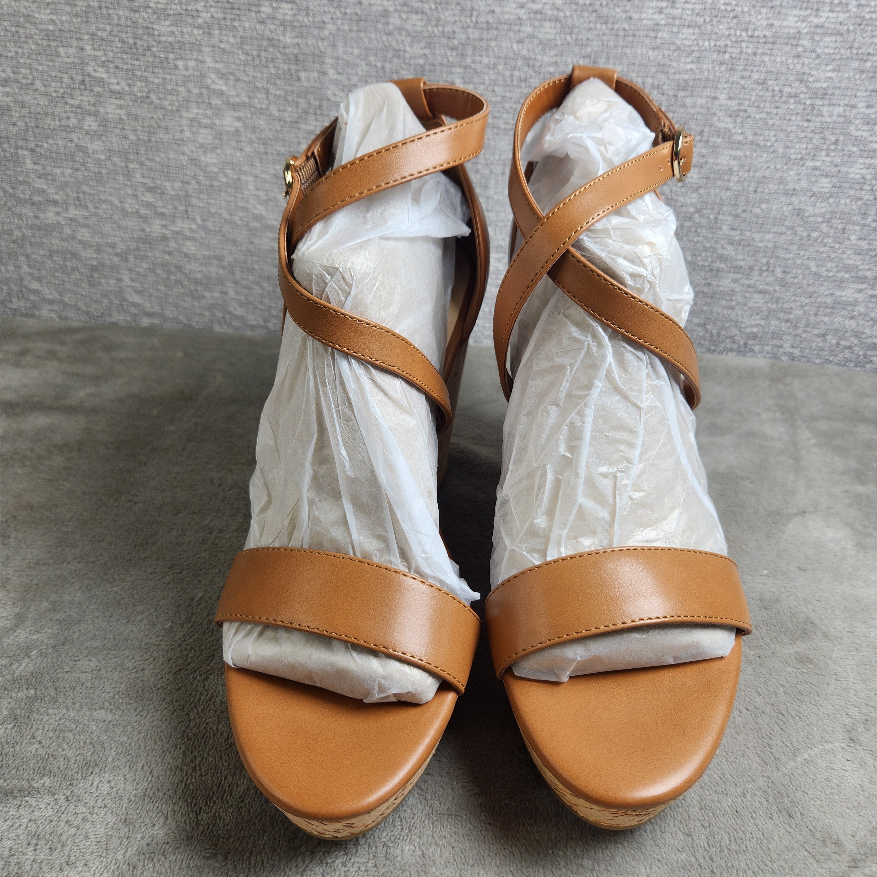 Tommy Hilfiger Missa Wedge Sandals Women's 10M Medium Brown 210 Cork