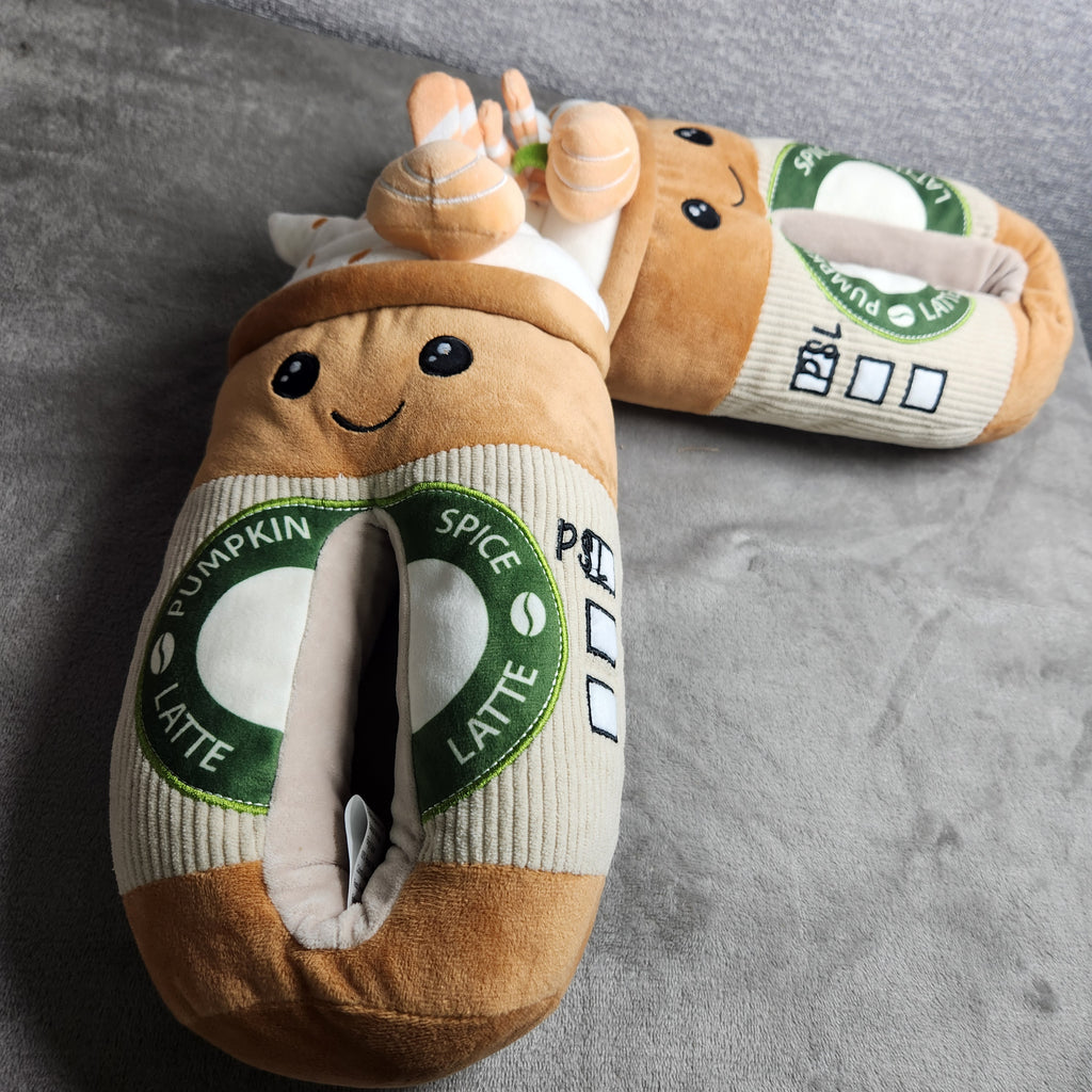 Pumpkin spice latte Slippers Size 9-10
