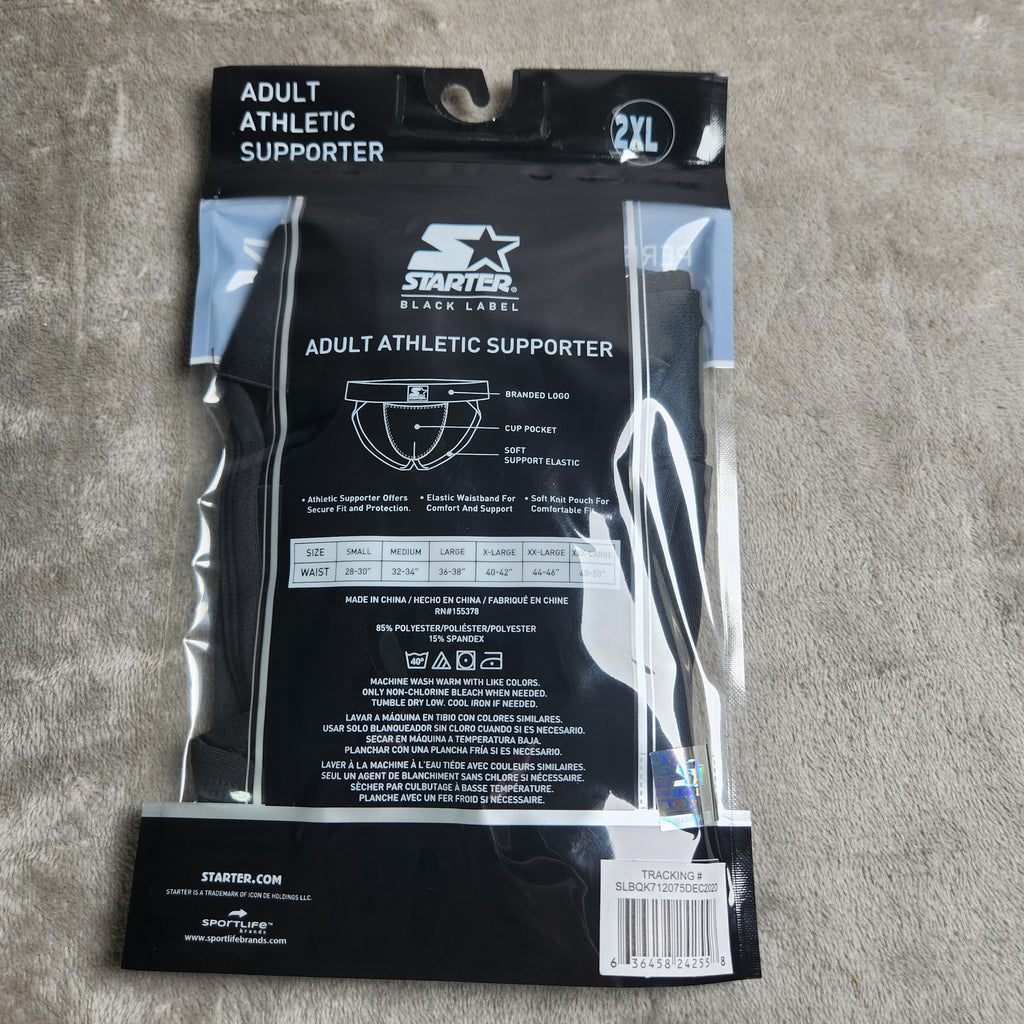 Starter Black Label Size 2XL Adult Athletic Supporter Performance Athletic Fit