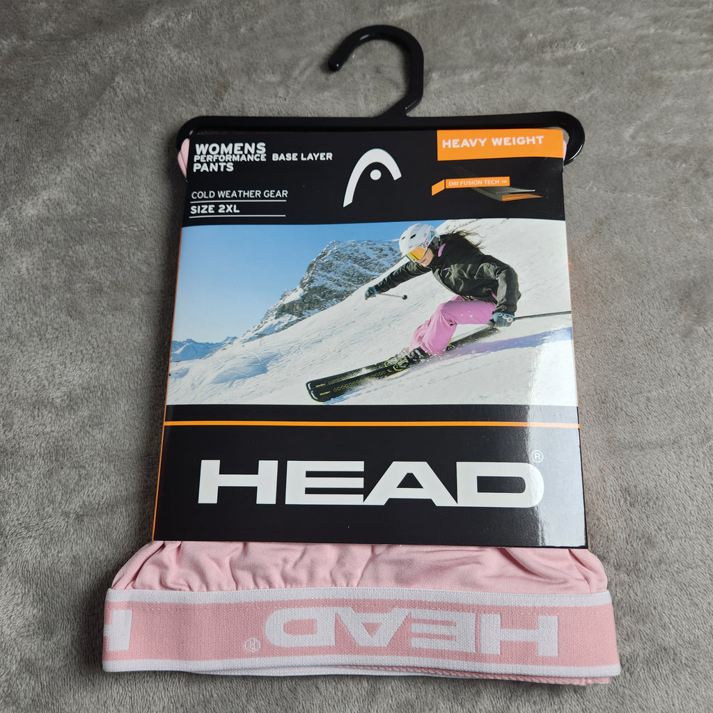 HEAD Women's Base Layer Pants 2XL Pink Heavy Weight Cold Weather NEW