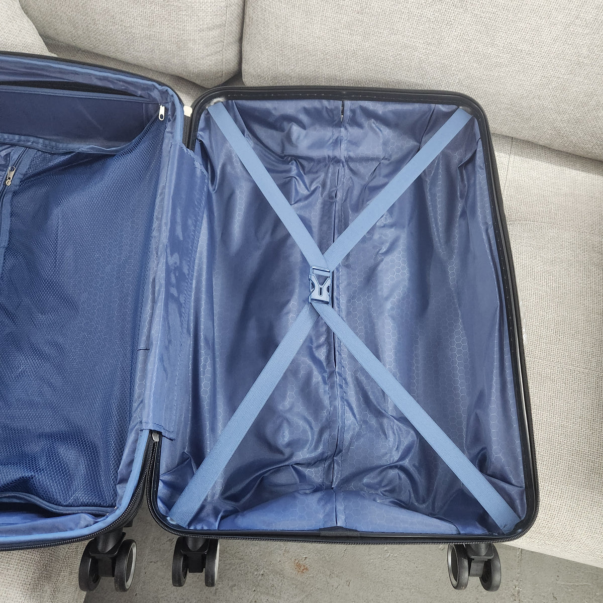 Dejuno Yukon 3-Piece Hardside Luggage Set Blue New