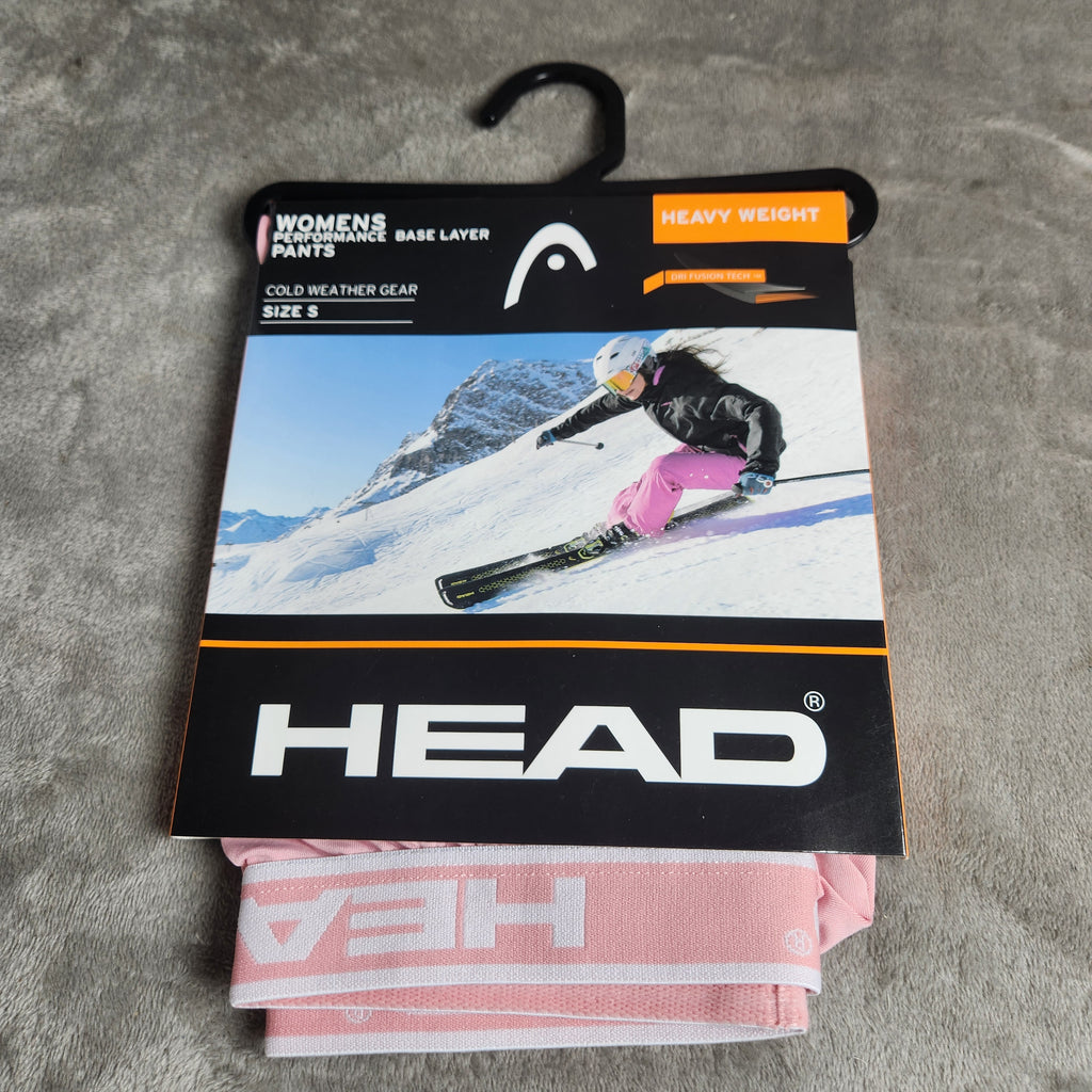 HEAD Women's Base Layer Pants Small Pink Heavy Weight Cold Weather NEW