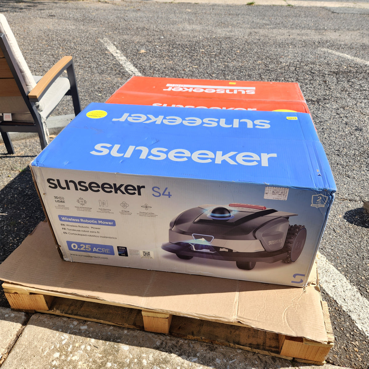 Sunseeker S4 Robotic Lawn Mower – 1/4 Acre – 3D LiDAR + Vision AI – NEW IN BOX