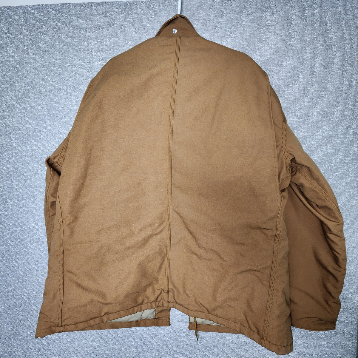 Carhartt Mens FR Flame Resistant Jacket Brown Quilted Lining Quanta Services XL Preowned