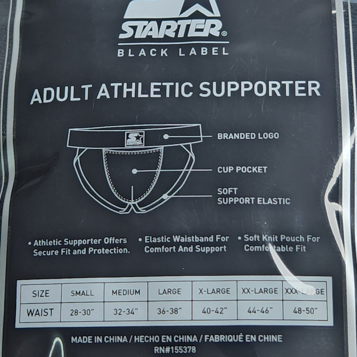 Starter Black Label Size 2XL Adult Athletic Supporter Performance Athletic Fit