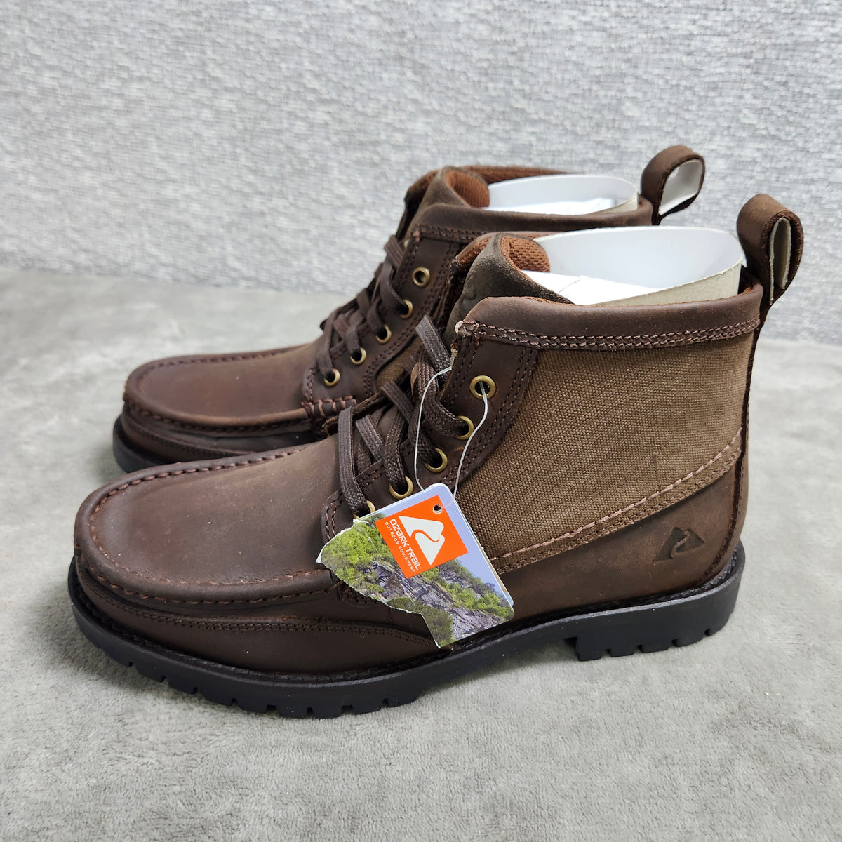 Ozark Mens Rolled Moc Toe Boots Size 7 Chukka Brown