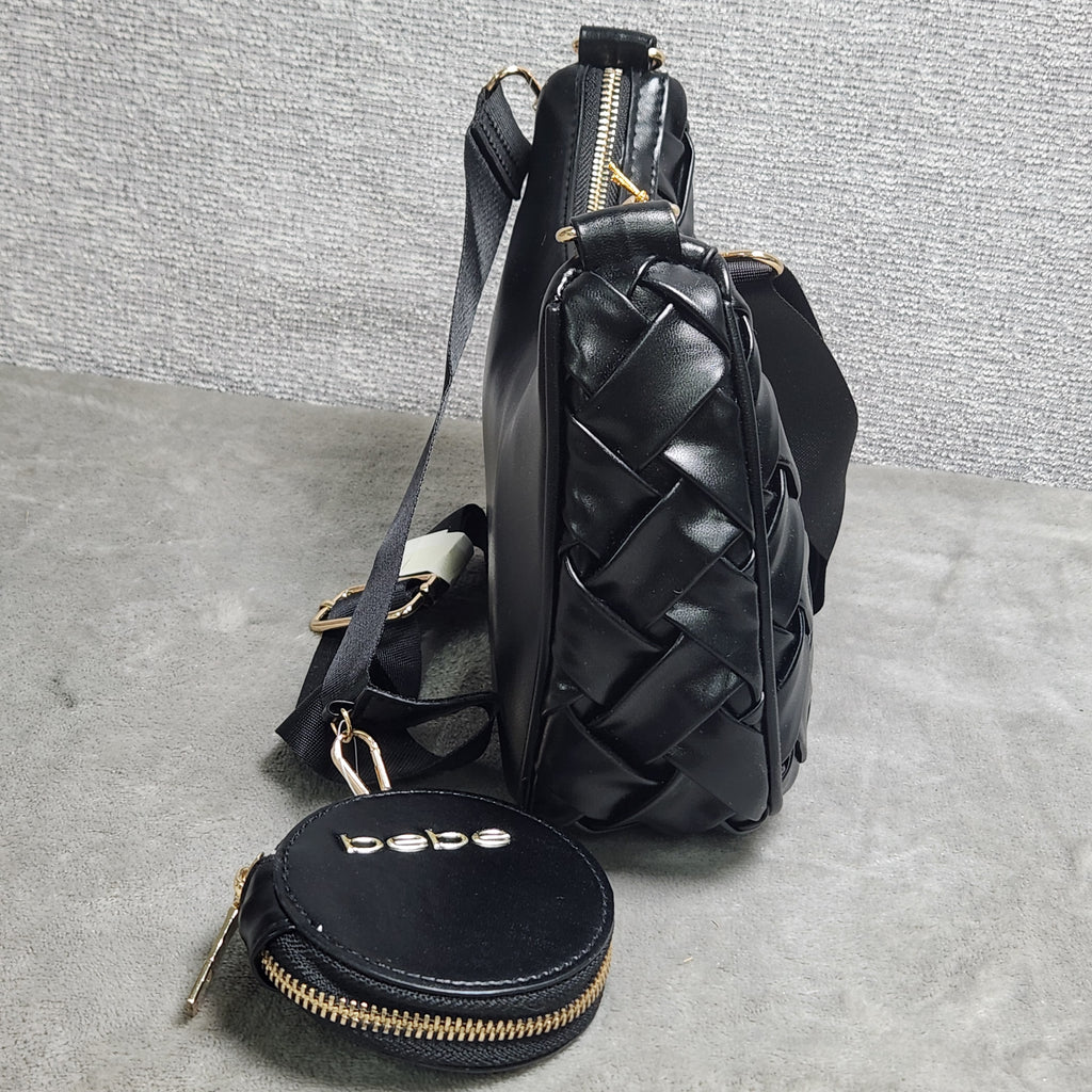 Bebe E02-5355 Luca Crossbody w/ Coin Pouch Black New
