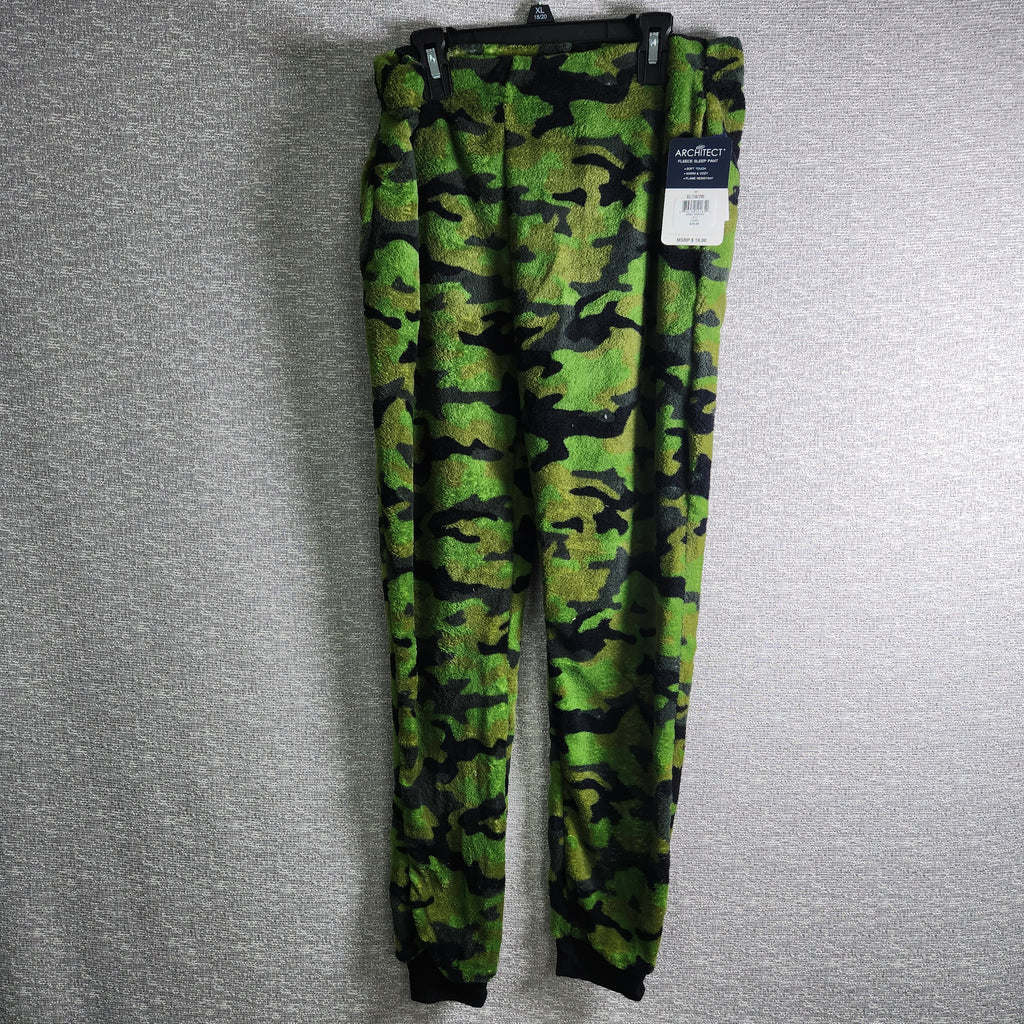 Architech Boys XL(18/20) 100%polyester Fleece Sleep Pants Camo