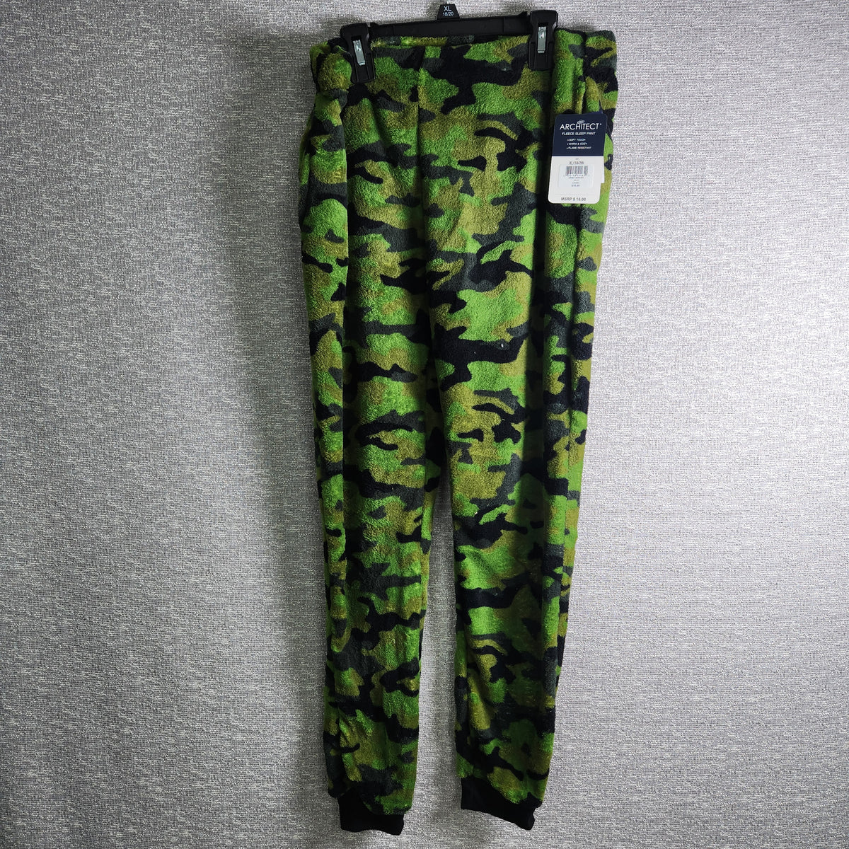 Architech Boys XL(18/20) 100%polyester Fleece Sleep Pants Camo