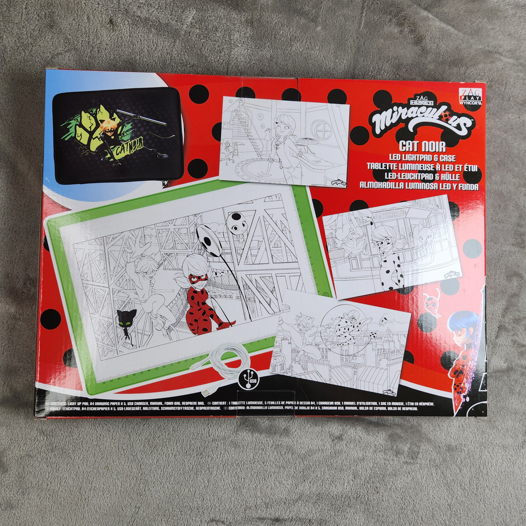 Miraculous Cat Noir Portable LED Tracing drawing Light Pad & Case Zag Heroez