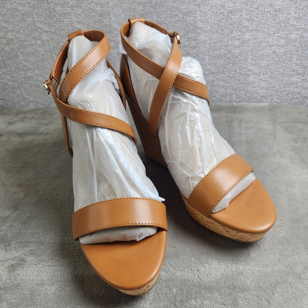 Tommy Hilfiger Missa Wedge Sandals Women's 10M Medium Brown 210 Cork