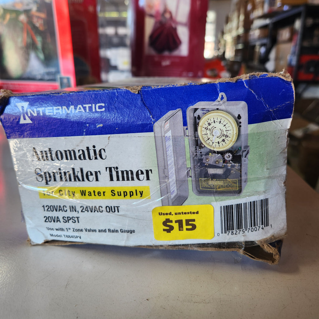 Intermatic Automatic Sprinkler Timer for city water 24v AC Out 120V AC In Used. Untested