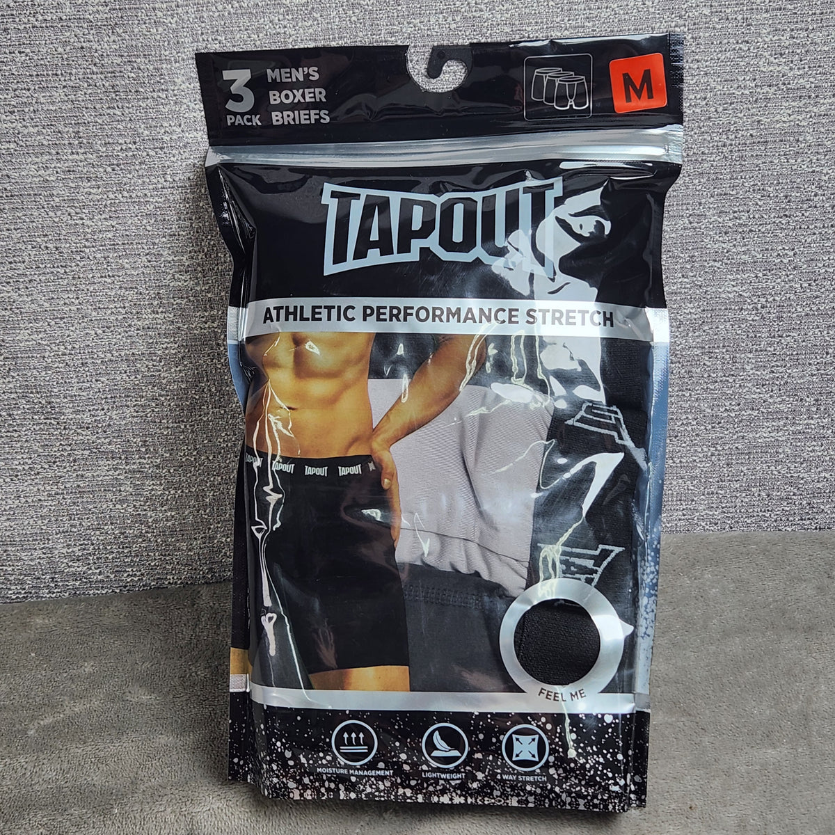 Tapout Athletic Performance Stretch Mens 3 Pack Boxer Briefs Size Medium