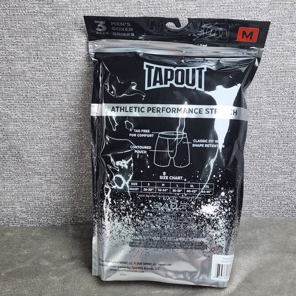 Tapout Athletic Performance Stretch Mens 3 Pack Boxer Briefs Size Medium