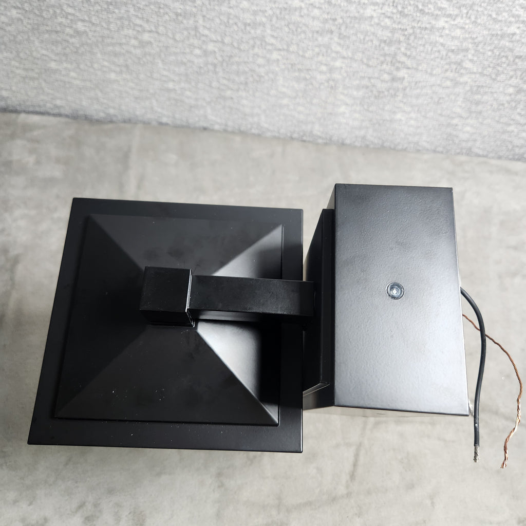 Globe Electric 14" Matte Black Outdoor Wall Light with GFCI Outlet Used