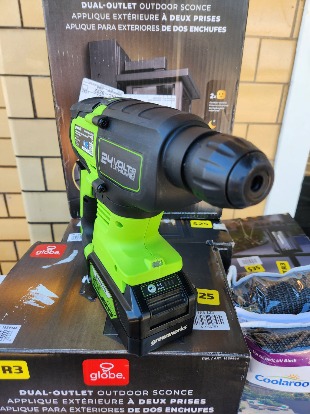 Used greenworks HMD401 24V Brushless SDS 2J Rotary Hammer & 4Ah Battery + Charger
