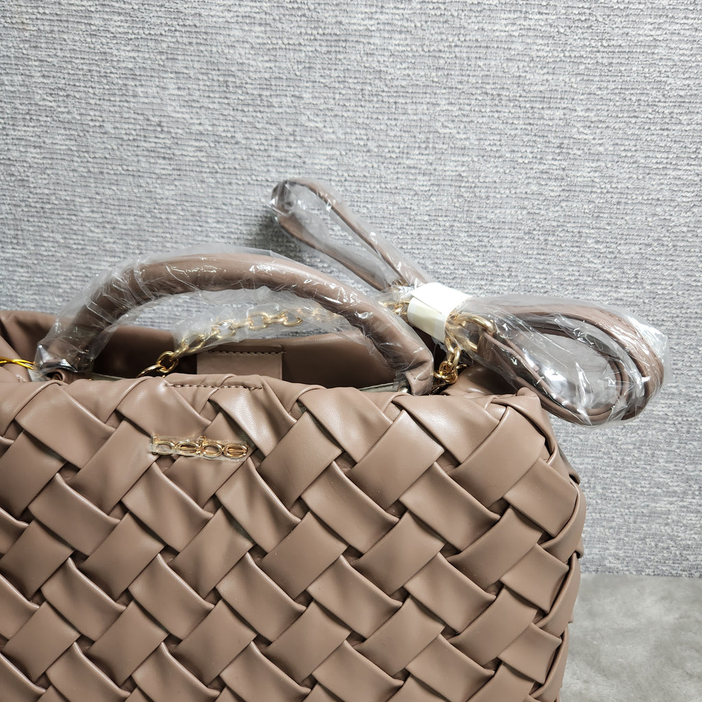 Bebe Luca MD Satchel Bag E03-5358 Taupe New