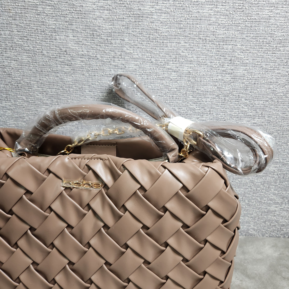 Bebe Luca MD Satchel Bag E03-5358 Taupe New