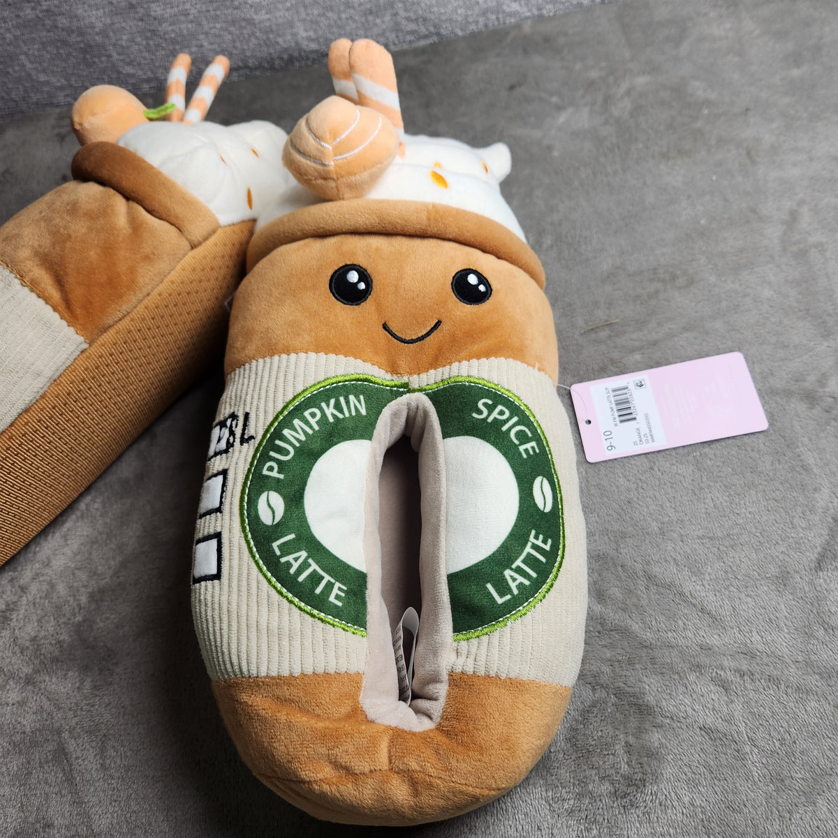 Pumpkin spice latte Slippers Size 9-10
