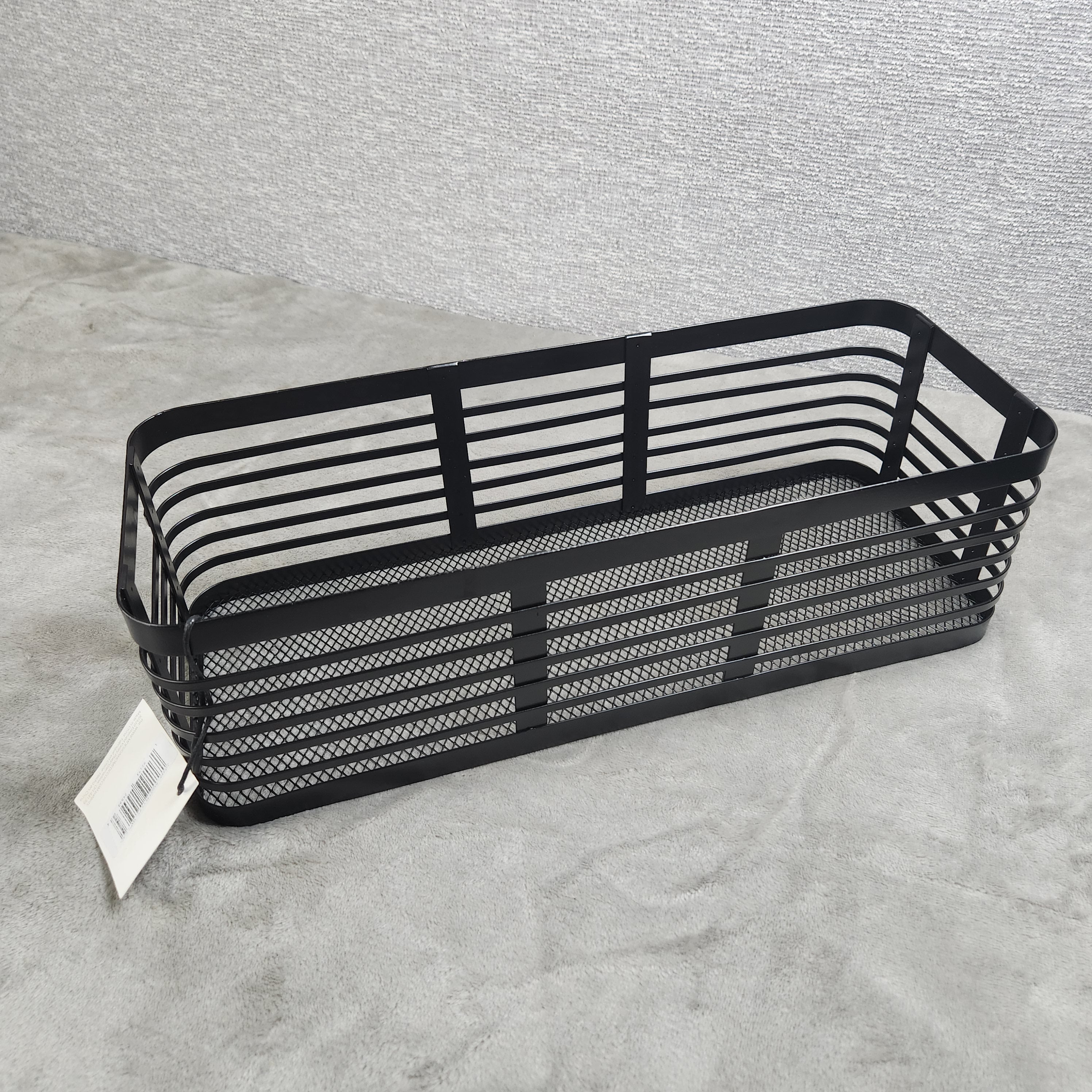 Mdesign 16x6x5 in. Carson Pantry Basket Matte Black