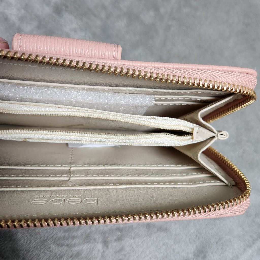 bebe Lupe Zip Around Wallet Dusty Rose New