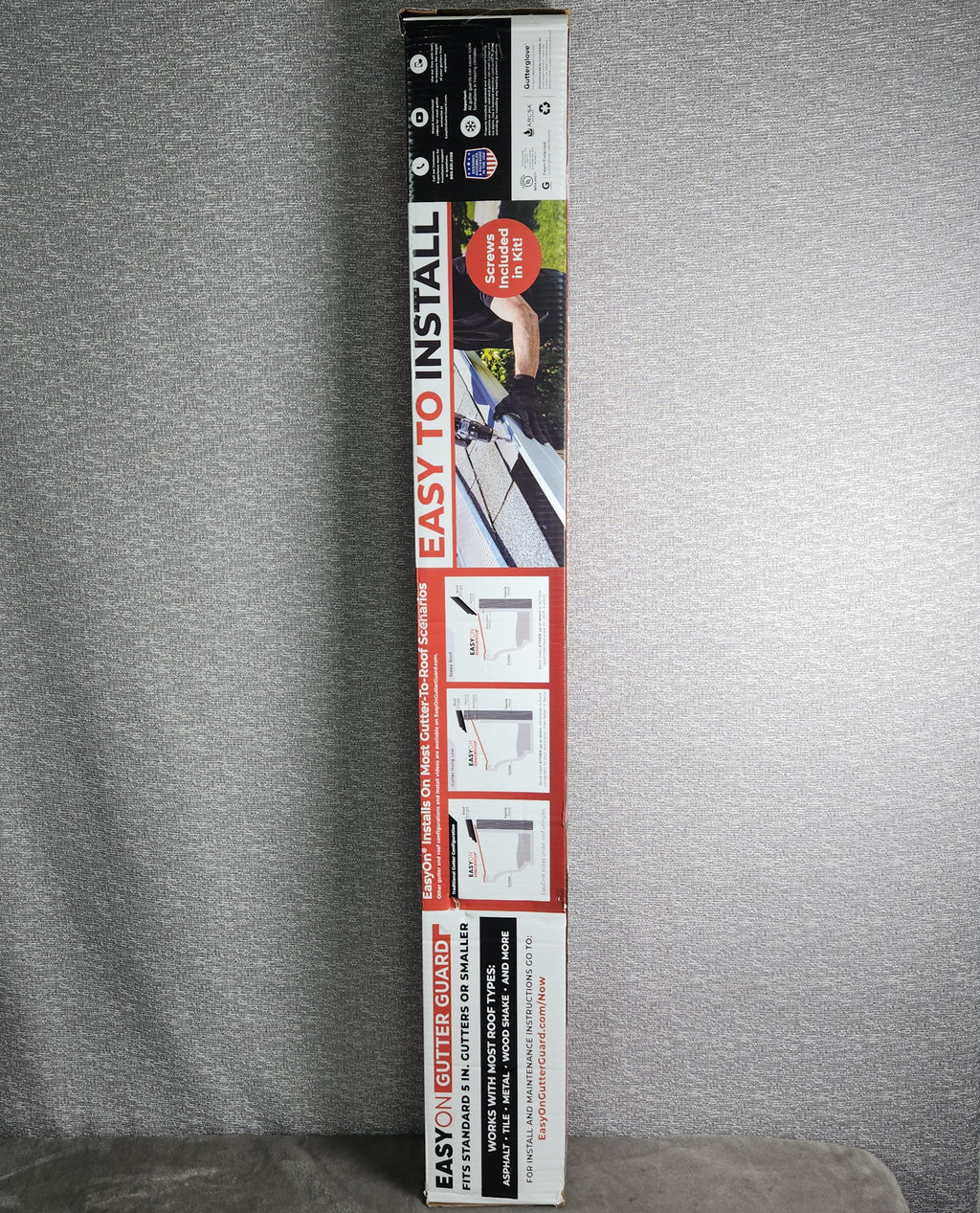 EasyOn Stainless Steel 36' Gutterguard - Fits 5" Gutters - NEW
