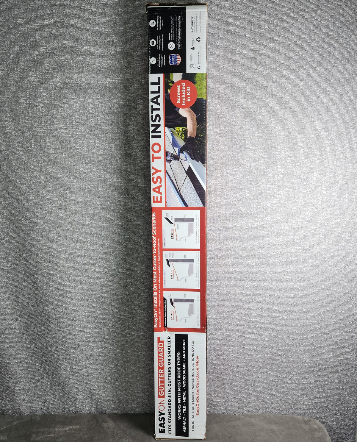 EasyOn Stainless Steel 36' Gutterguard - Fits 5" Gutters - NEW