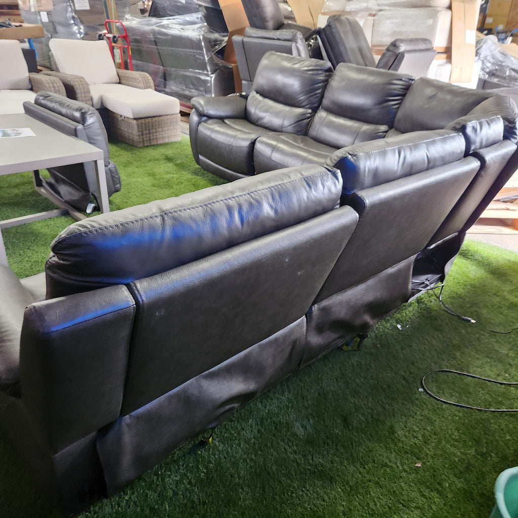 Wylder Leather Power Reclining Sectional with Power Headrests