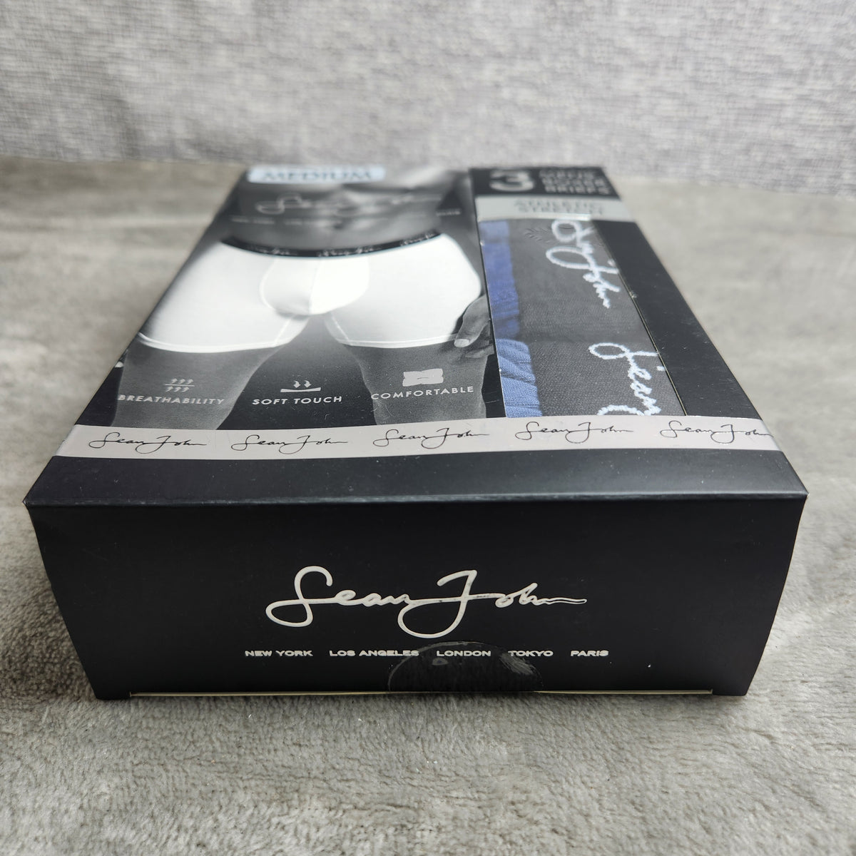 Sean John Men's 3 Pack Boxer Briefs Medium Blue Variety