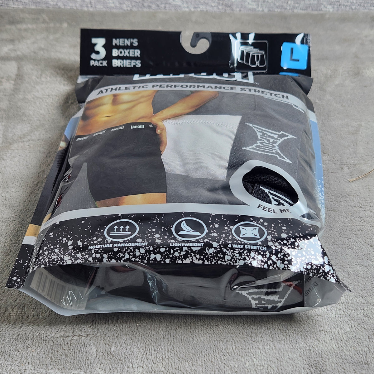 Tapout Athletic Performance Stretch Mens 3 Pack Boxer Briefs Size Large