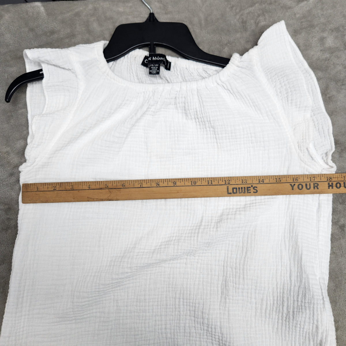 catherine malandrino Women's White Cotton Top Petite Small Preowned