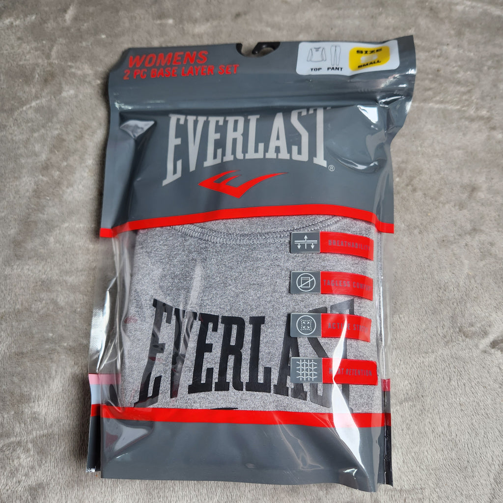 Everlast Women's 2 PC Small Base Layer Set Gray NEW EVL4971-DS