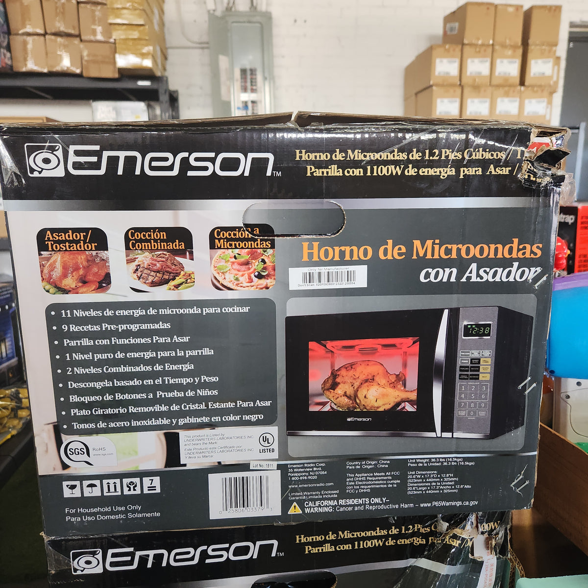 Emerson Microwave Oven with Grill /Browning model MWG9115SB