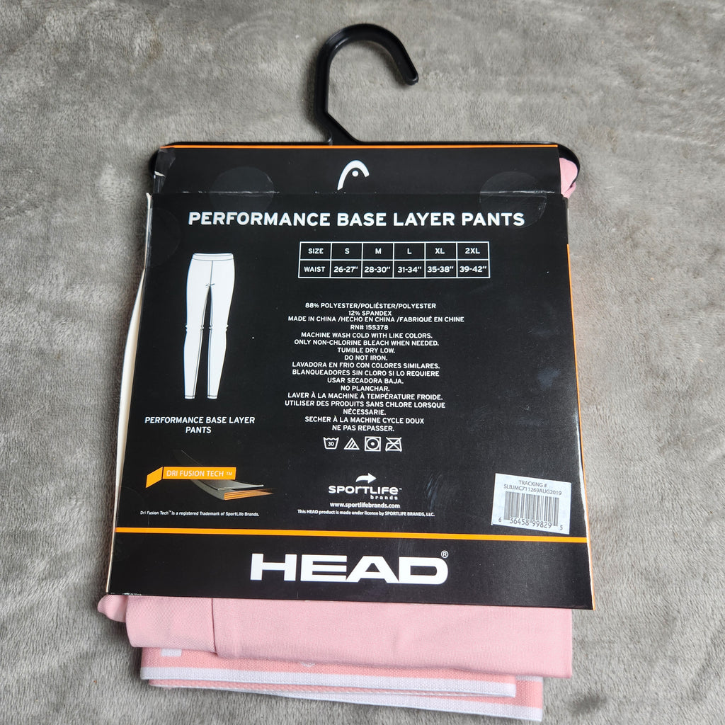 HEAD Women's Base Layer Pants Medium Pink Heavy Weight Cold Weather NEW