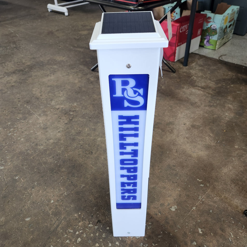 Team Glow Post RS Central Hilltoppers High School Trojans Solar LED Lighted Yard Decor