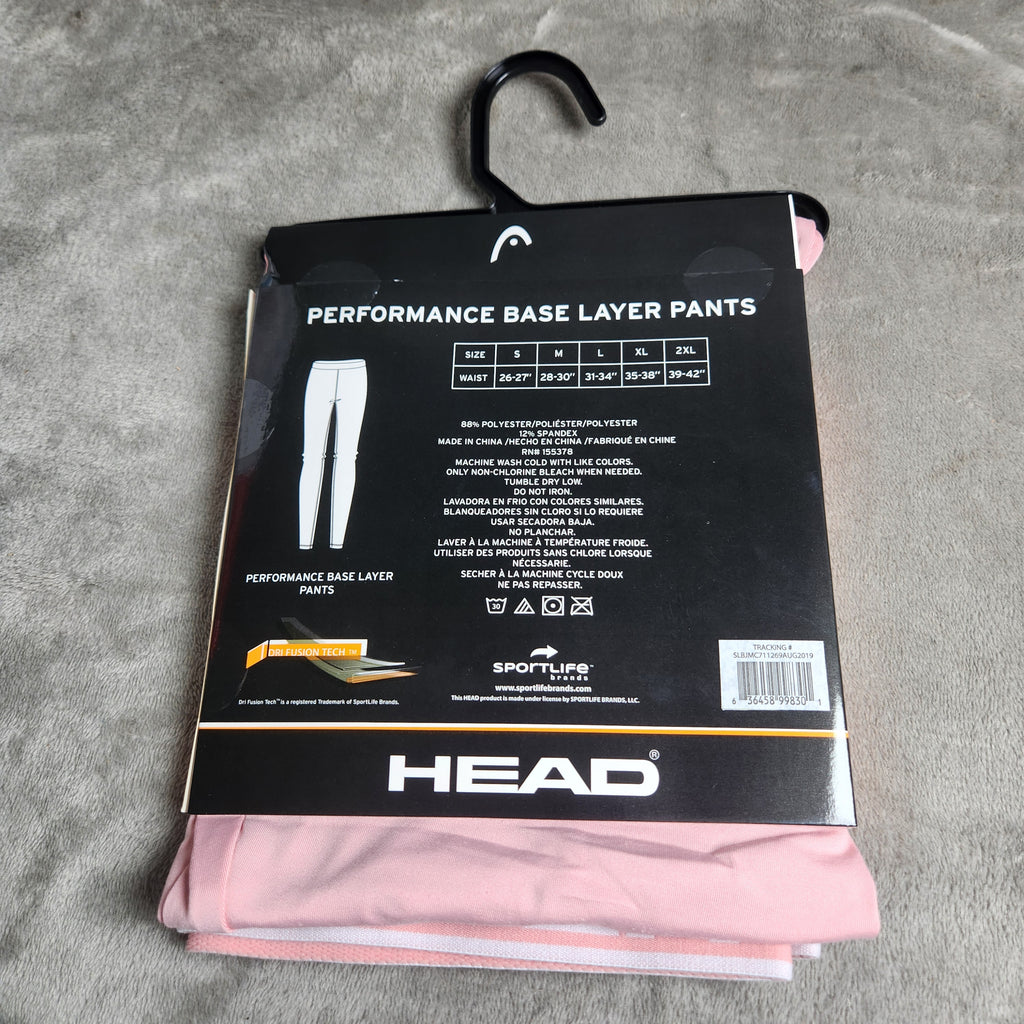 HEAD Women's Base Layer Pants Large Pink Heavy Weight Cold Weather NEW