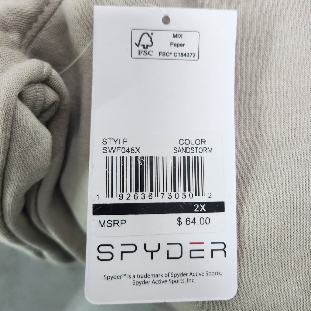 SPYDER Women's Ragalan Sandstorm Cozy Fleece L/S Crew With Pockets Size 2X NWT
