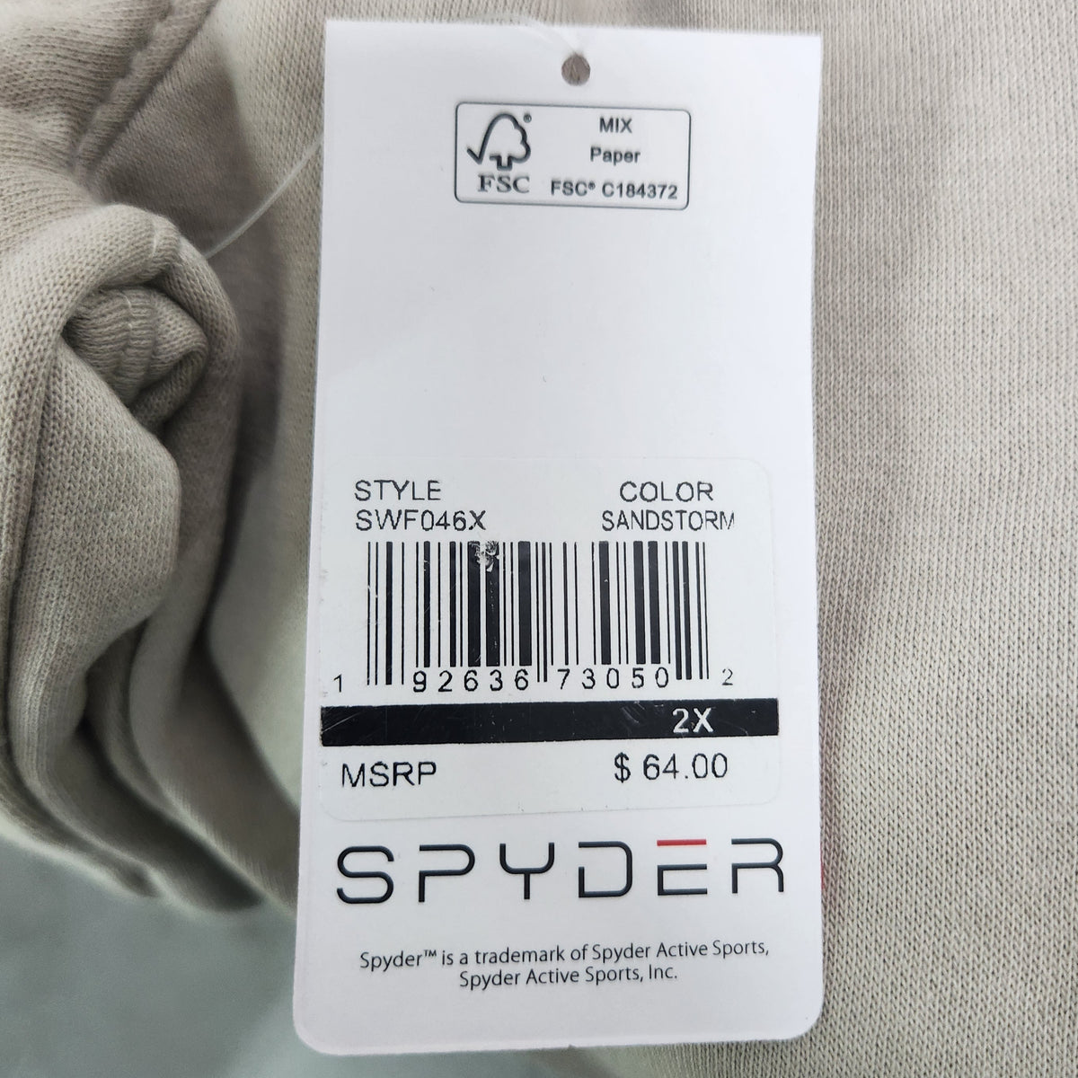 SPYDER Women's Ragalan Sandstorm Cozy Fleece L/S Crew With Pockets Size 2X NWT