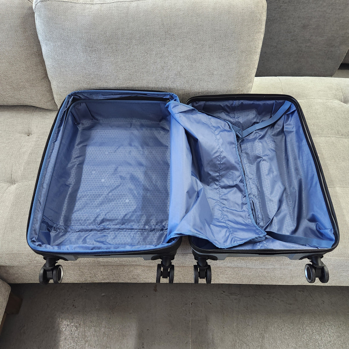 Dejuno Yukon 3-Piece Hardside Luggage Set Gray New