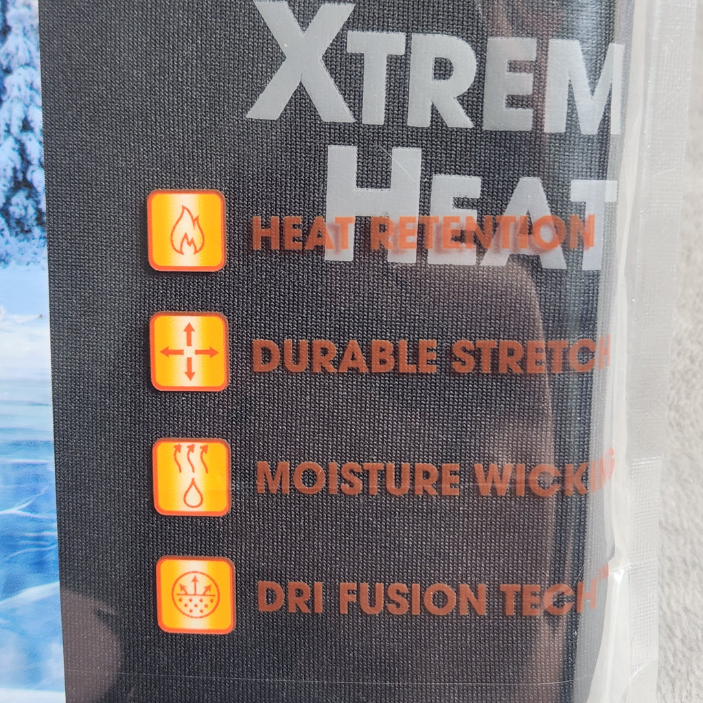 Xtreme Heat Boys Size 4/5 2 Pc Base Layer Set Long Sleeve Top & Bottom Black