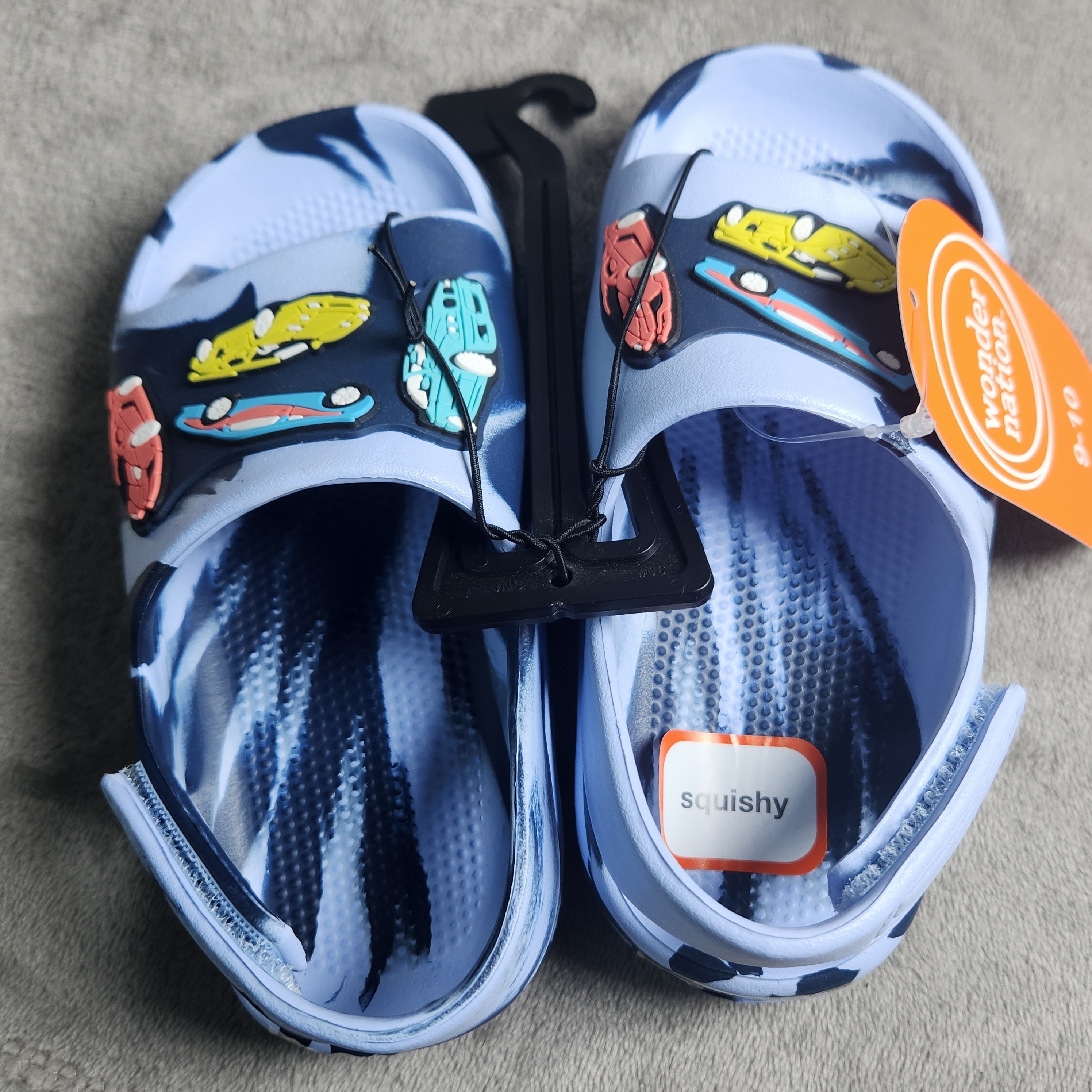 Wonder Nation Crocs Size 9-10 Toddler Boys Car Icon Slide Sandals EVA