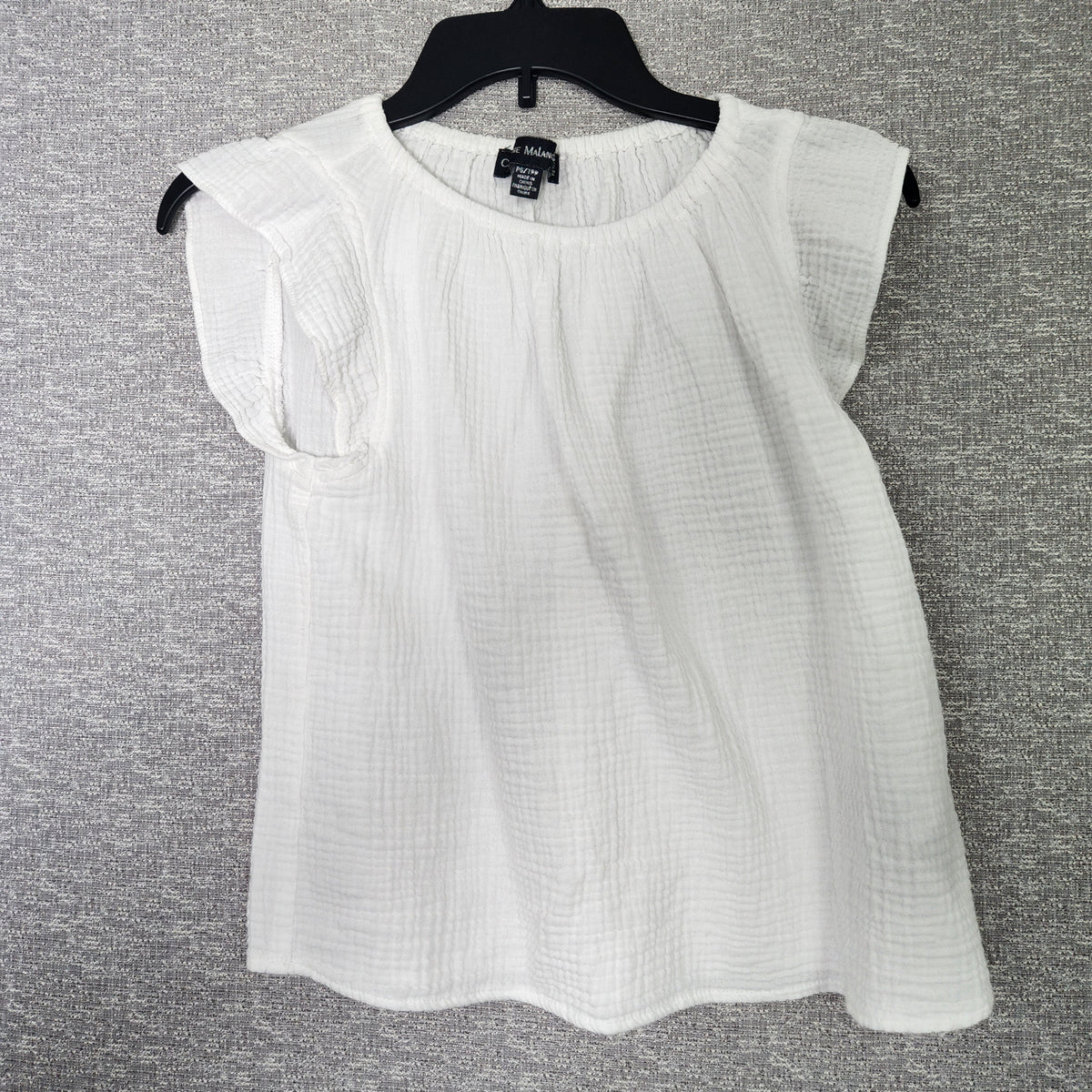 catherine malandrino Women's White Cotton Top Petite Small Preowned