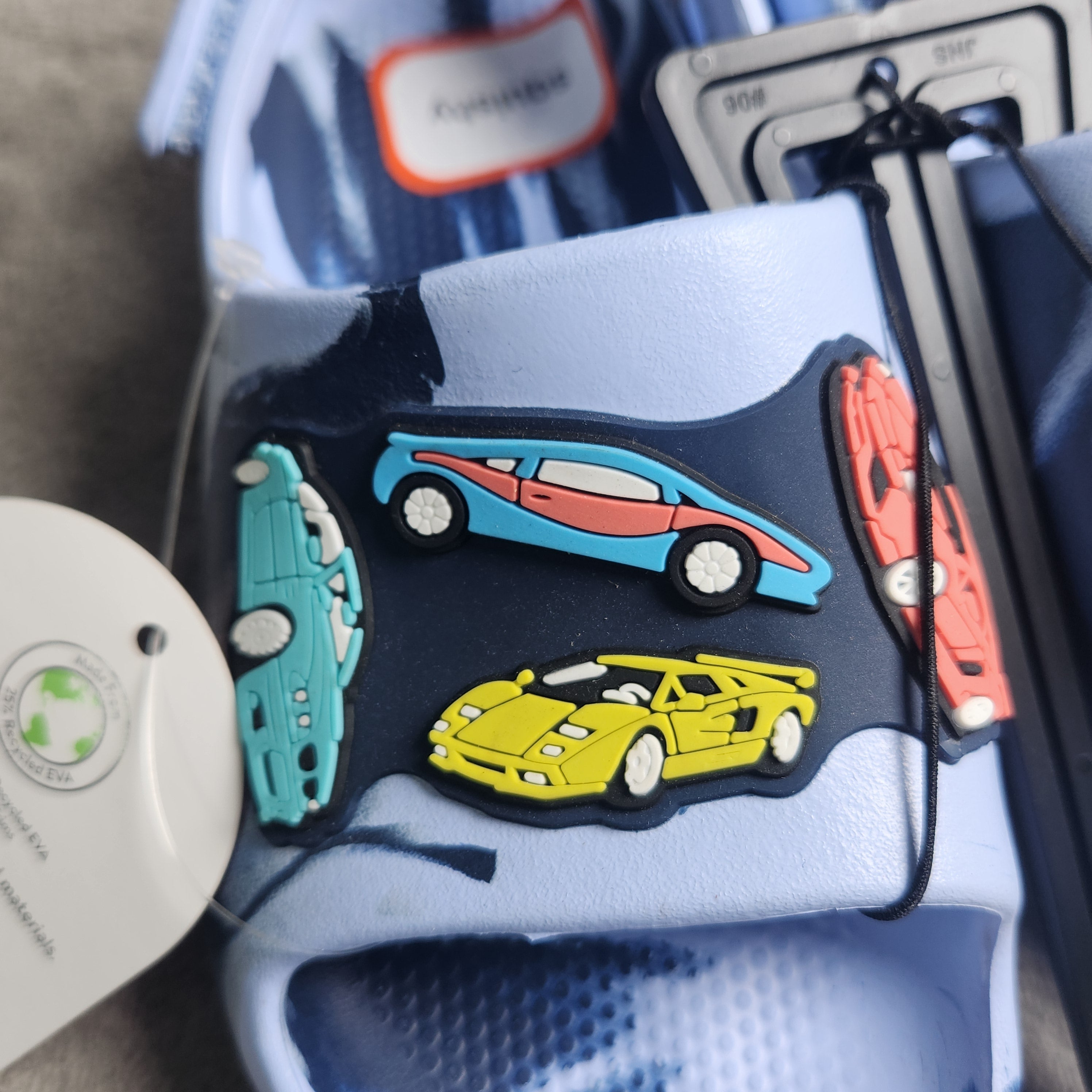 Wonder Nation Crocs Size 9-10 Toddler Boys Car Icon Slide Sandals EVA