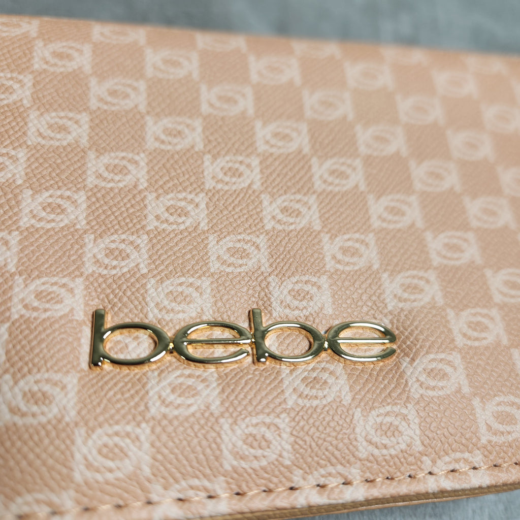Bebe Adela Monogram E02-5332PM Crossbody Bag Camel New
