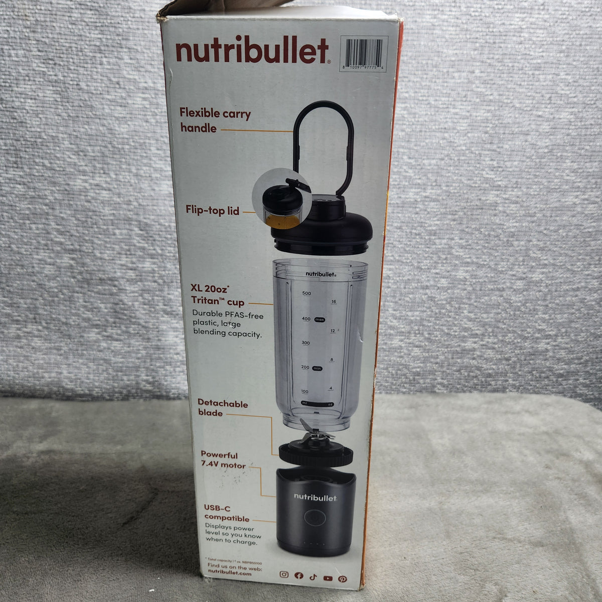 Nutribullet Flex Black Portable Blender Open Box